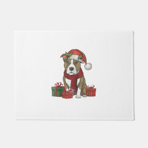 American Pitbull Terrier Dog Christmas Parties San Doormat
