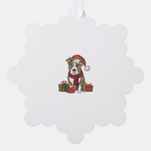 American Pitbull Terrier Dog Christmas Parties San Ornament Card