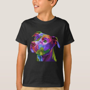 American Pitbull Terrier Pop Art Portrait for Dog  T-Shirt