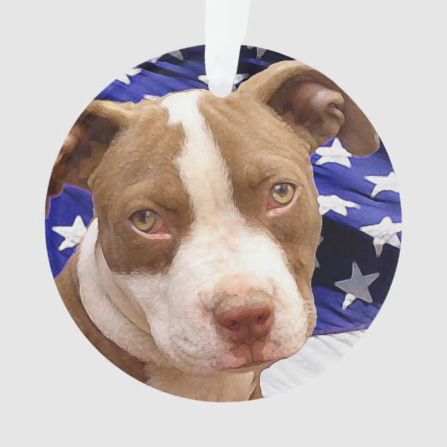 American Pitbull Terrier pup Ornament (Front)