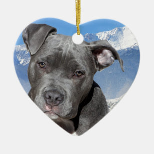 American Pitbull Terrier Puppy Dog Ceramic Ornament