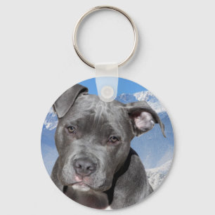American Pitbull Terrier Puppy Dog Keychain