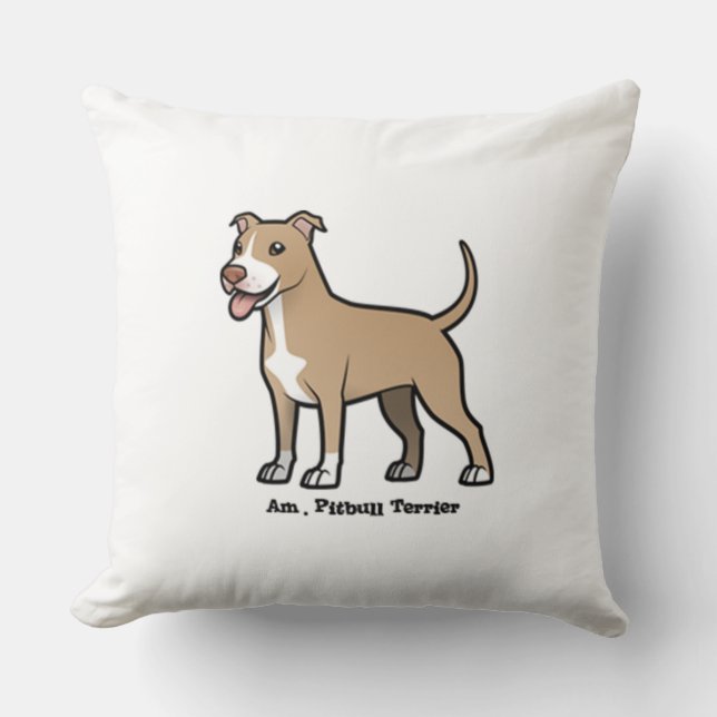 American Pitbull Terrier Throw Pillow (Front)