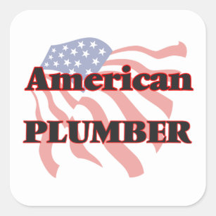 American Plumber Square Sticker