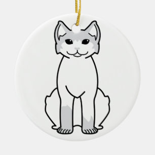 American Polydactyl Cat Cartoon Ceramic Ornament