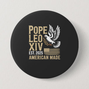 American Pope Leo Catholic Church Christian Faith 3 Inch Round Button