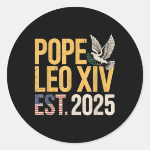 American Pope Leo Catholic Church Christian Faith Classic Round Sticker