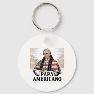 American Pope Leo Catholic Church Christian Faith  Keychain