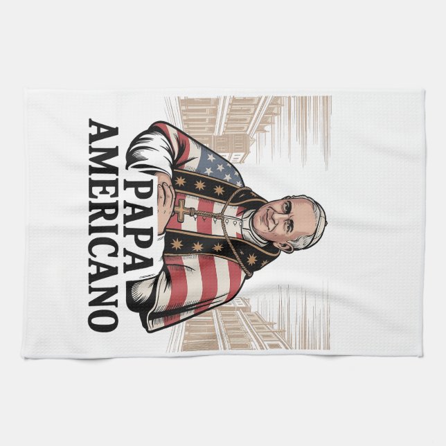 American Pope Leo Catholic Church Christian Faith  Kitchen Towel (Horizontal)