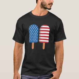 American Popsicles Usa Flag Girls And Boys 4th Jul T-Shirt