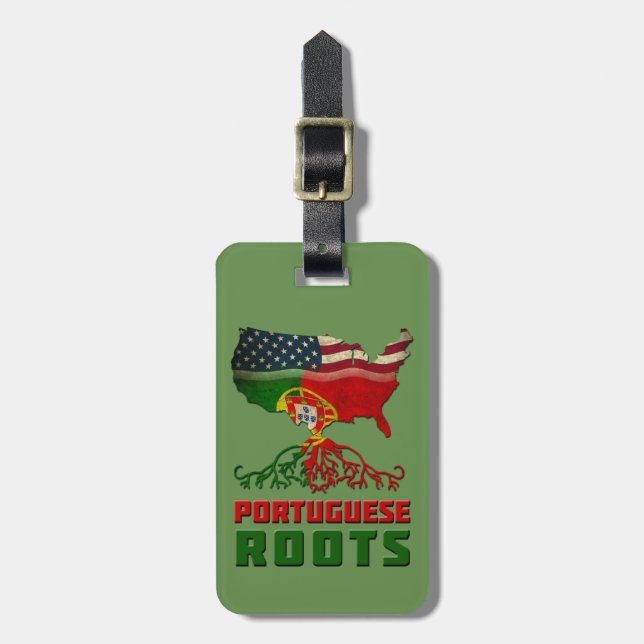 American Portuguese Roots Luggage Tag Template (Front Vertical)