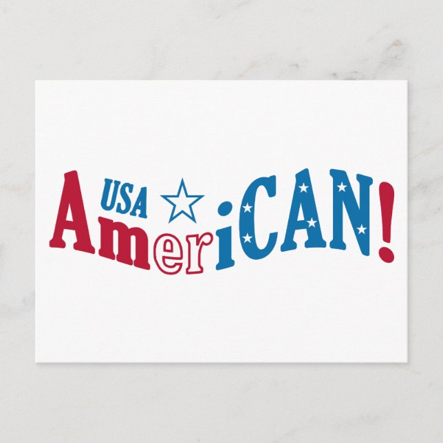 AmeriCAN! postcard, customize Postcard (Front)