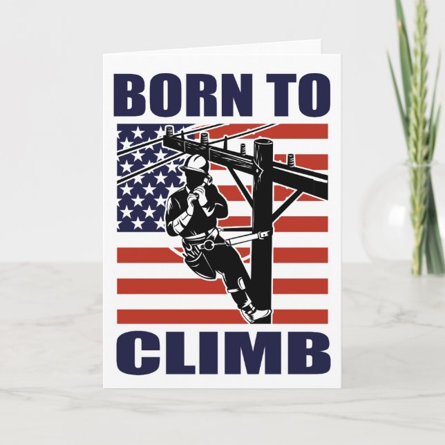 american power lineman electrician repairman pole card (Front)