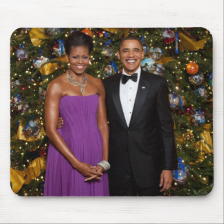 American President Barack Obama on Christmas Card Mouse Pad