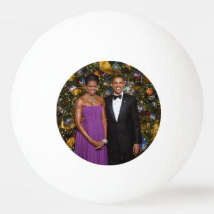 American President Barack Obama on Christmas Card Ping Pong Ball