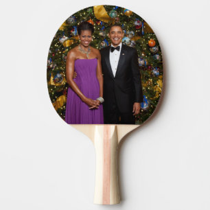American President Barack Obama on Christmas Card Ping Pong Paddle