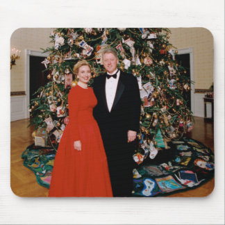 American President Bill Clinton Christmas Card  Mouse Pad