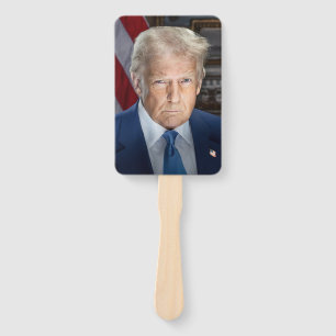 American President Donald Trump Photo 2025 Hand Fan