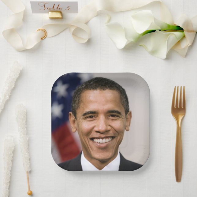 American President Elect Barack Obama  Paper Plate (Wedding)