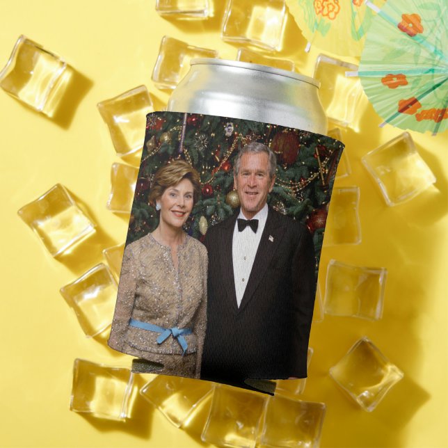 American President George Bush Christmas Card Can Cooler (In Situ Summer)