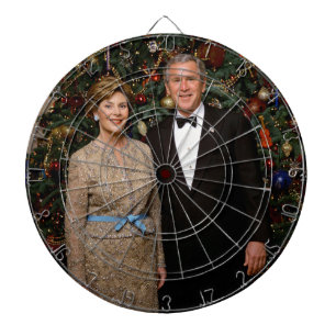 American President George Bush Christmas Card Dartboard