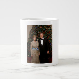 American President George Bush Christmas Card Large Coffee Mug