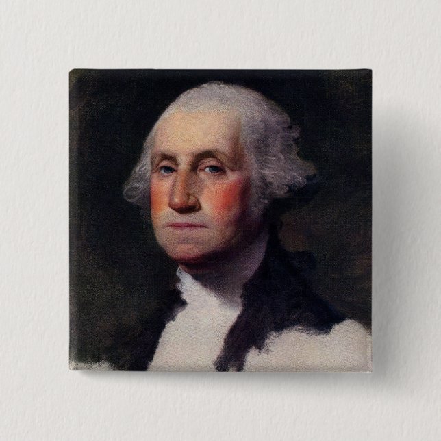 American President George Washington Painting 2 Inch Square Button (Front)