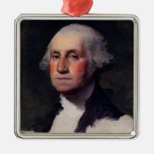 American President George Washington Painting Metal Ornament