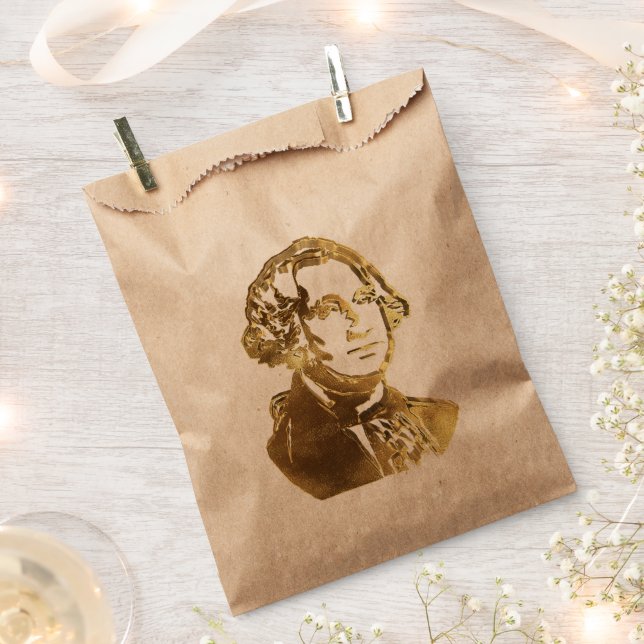 American President George Washington Portrait Gold Favour Bag (Clipped)