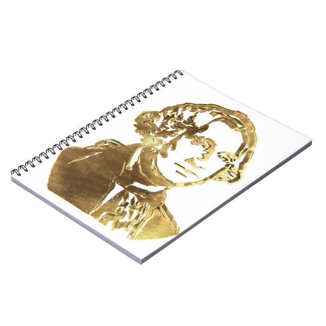 American President George Washington Portrait Gold Notebook (Left Side)