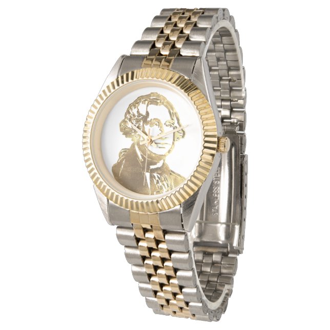 American President George Washington Portrait Gold Watch (Angled)