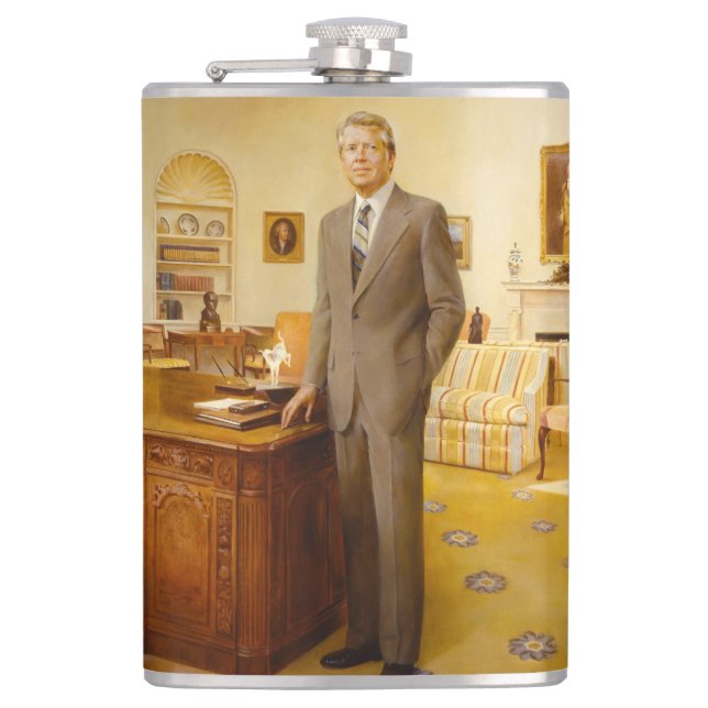 American President James Earl Carter Oval Office Hip Flask (Front)