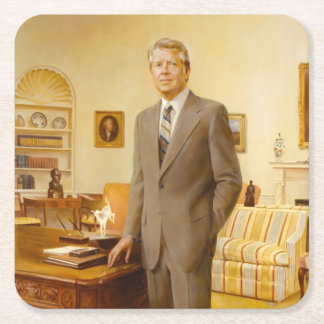 American President James Earl Carter Oval Office Square Paper Coaster