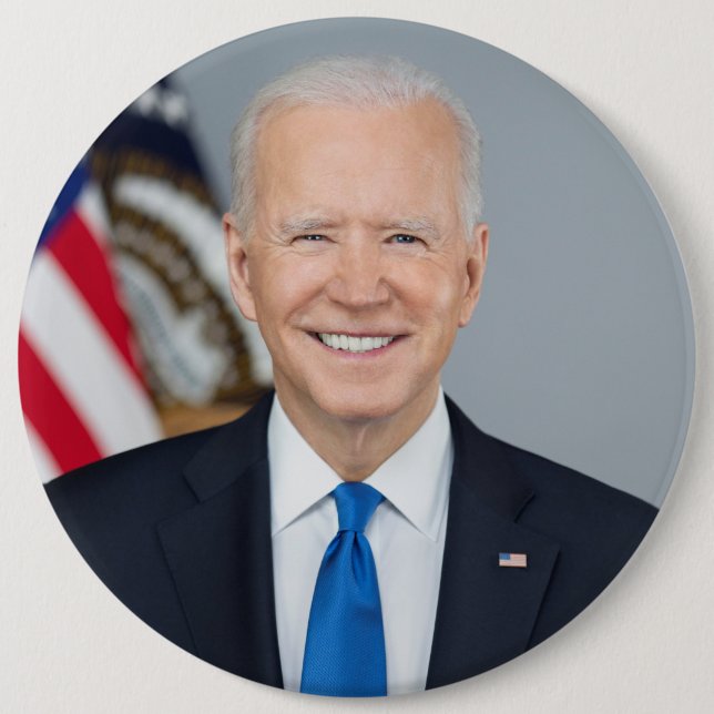 American President Joe Biden White House Photo  6 Inch Round Button (Front)