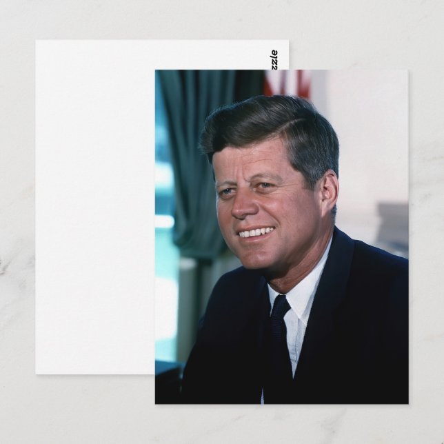American President John F. Kennedy in Oval Office Postcard (Front/Back)