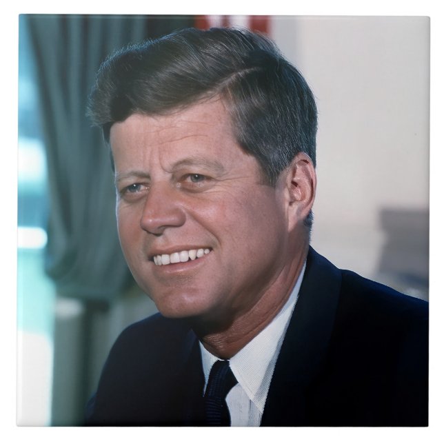American President John F. Kennedy in Oval Office Tile (Front)