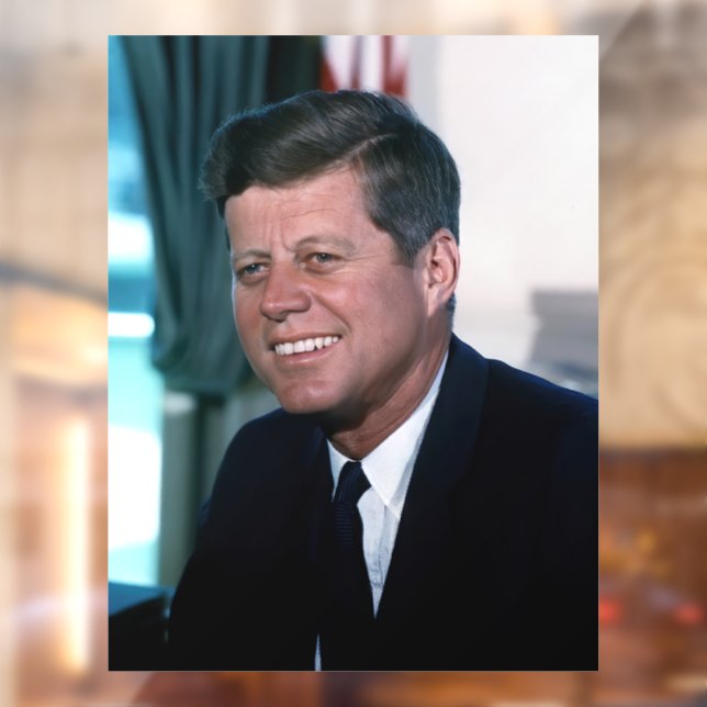American President John F. Kennedy in Oval Office Window Cling (Sheet 2)