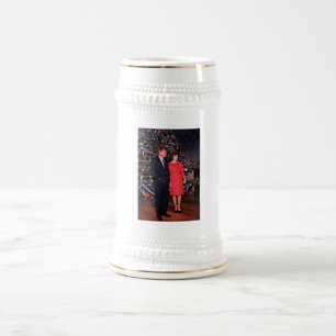 American President John Kennedy Christmas Card Beer Stein