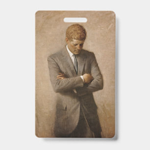 American President John Kennedy Painted Portrait Badge