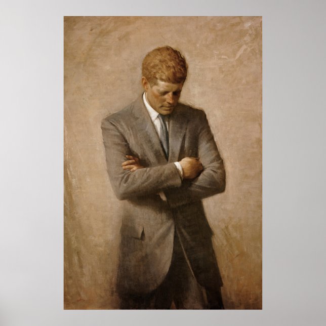 American President John Kennedy Painted Portrait  Poster (Front)