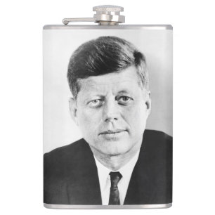 American President John Kennedy Presidential Photo Hip Flask