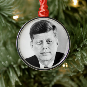 American President John Kennedy Presidential Photo Metal Ornament