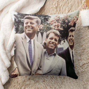 American President John Kennedy & Robert & Ted Throw Pillow