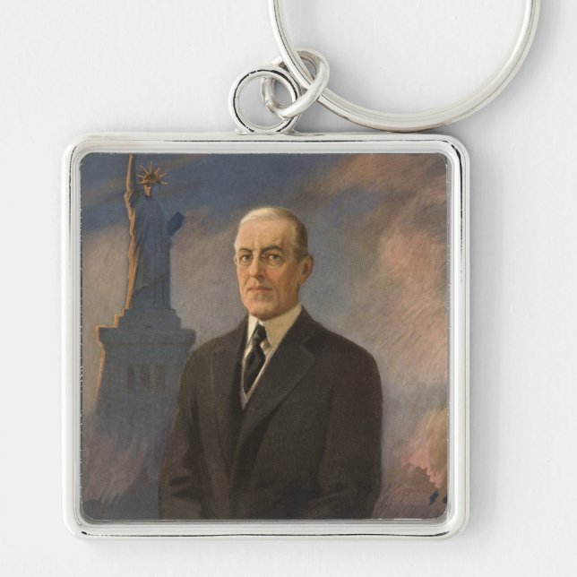 American President Woodrow Wilson & Liberty Keychain (Front)