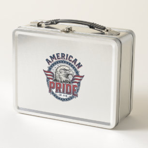 American Pride Eagle Vintage Patriotic Design_1 Metal Lunch Box