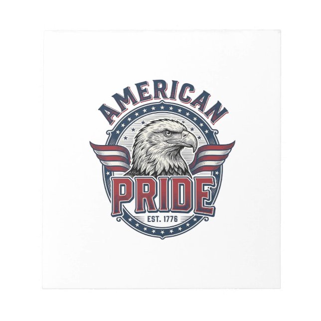 American Pride Eagle Vintage Patriotic Design_1 Notepad (Front)