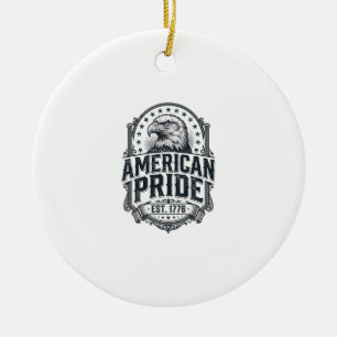 American Pride Eagle Vintage Patriotic Shirt Desig Ceramic Ornament