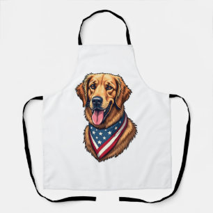 American Pride Golden Retriever Vintage Shirt Apron