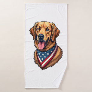American Pride Golden Retriever Vintage Shirt Bath Towel