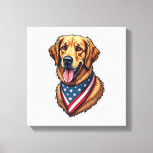 American Pride Golden Retriever Vintage Shirt Canvas Print